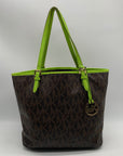 Michael Kors Jet Set Signature Canvas Snap Pocket Tote Bag