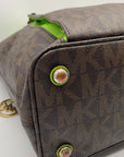 Michael Kors Jet Set Signature Canvas Snap Pocket Tote Bag