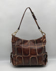 Dooney & Bourke Brown Crocodile Embossed Shoulder Bag