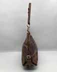 Dooney & Bourke Brown Crocodile Embossed Shoulder Bag