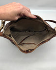 Dooney & Bourke Brown Crocodile Embossed Shoulder Bag