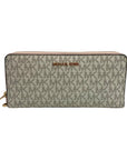 Michael Kors Jet Set Cream Continental Zip Around Wallet