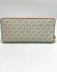 Michael Kors Jet Set Cream Continental Zip Around Wallet