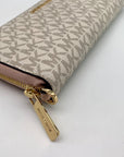 Michael Kors Jet Set Cream Continental Zip Around Wallet