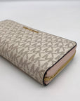 Michael Kors Jet Set Cream Continental Zip Around Wallet