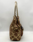Coach Hampton Lurex Brown & Gold Canvas Shoulder Bag F15691