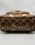Coach Hampton Lurex Brown & Gold Canvas Shoulder Bag F15691