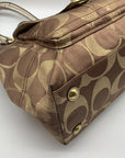 Coach Hampton Lurex Brown & Gold Canvas Shoulder Bag F15691