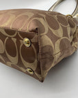 Coach Hampton Lurex Brown & Gold Canvas Shoulder Bag F15691