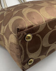 Coach Hampton Lurex Brown & Gold Canvas Shoulder Bag F15691