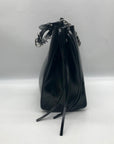 Zara Black Faux Leather Bucket-Style Shoulder Bag