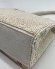Mar Y Sol Cream Beaded Baguette Shoulder Bag