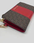 Michael Kors Logo Jet Set Crimson Double Zip Wristlet- NWT