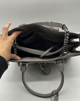 Michael Kors Grey Saffiano Leather Emma Satchel Bag