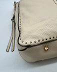 Montana West Cream Leather Shoulder Bag