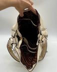 Montana West Cream Leather Shoulder Bag