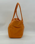 Vera Pelle Orange Pebbled Leather Shoulder Bag