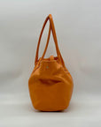 Vera Pelle Orange Pebbled Leather Shoulder Bag