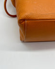 Vera Pelle Orange Pebbled Leather Shoulder Bag