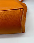 Vera Pelle Orange Pebbled Leather Shoulder Bag