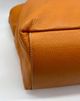 Vera Pelle Orange Pebbled Leather Shoulder Bag
