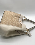 Coach Tan And White Canvas Shoulder Bag-F29548