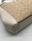 Coach Tan And White Canvas Shoulder Bag-F29548