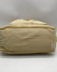 Celine Beige And Yellow Canvas Boogie Satchel Bag