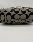 Coach Black Signature Strip Canvas Hobo Bag- F17434