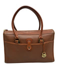 Dooney & Bourke Brown Pebbled Leather All Weather London Satchel Bag