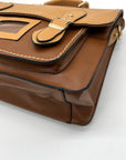 Move & Moda Brown Faux Leather Work Convertible Crossbody Briefcase