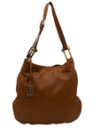 Badgley Mischka Acorn Brown Leather Hobo Bag