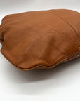 Badgley Mischka Acorn Brown Leather Hobo Bag