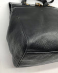 Badgley Mischka Black Leather Maya Tote Bag