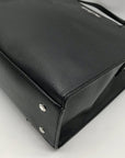 Karl Lagerfield Black Leather Paris Maybelle Convertible Satchel Bag