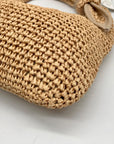 Altar'd State Tan Straw Bow Shoulder Bag