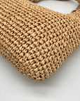 Altar'd State Tan Straw Bow Shoulder Bag