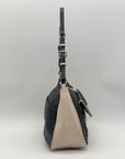 Vera Wang Black & Off-White Woven Shoulder Bag