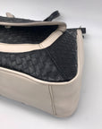 Vera Wang Black & Off-White Woven Shoulder Bag