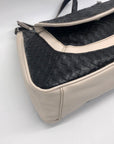 Vera Wang Black & Off-White Woven Shoulder Bag