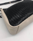 Vera Wang Black & Off-White Woven Shoulder Bag