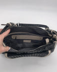 Vera Wang Black & Off-White Woven Shoulder Bag