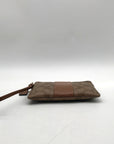 Coach Brown Signature Coated Canvas Wristlet