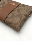 Coach Brown Signature Coated Canvas Wristlet