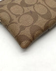 Coach Brown Signature Coated Canvas Wristlet