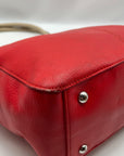 Tignanello Red Leather Double Pocket Shoulder Bag