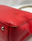 Tignanello Red Leather Double Pocket Shoulder Bag