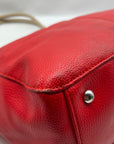 Tignanello Red Leather Double Pocket Shoulder Bag