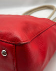 Tignanello Red Leather Double Pocket Shoulder Bag