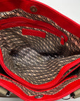 Tignanello Red Leather Double Pocket Shoulder Bag